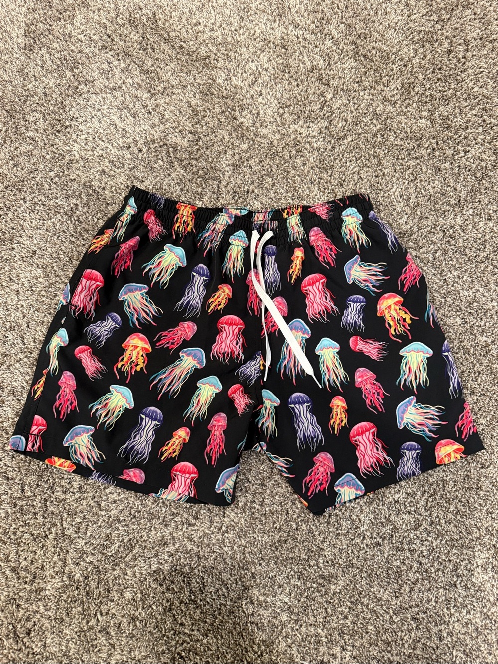 chubbies Black Swim Shorts with Multicolor Jellyfish Print
